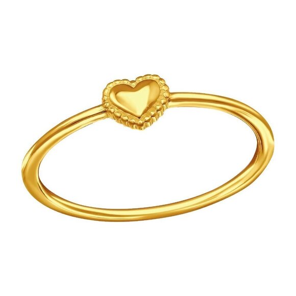 14k Gold Vermeil Dainty Heart Ring - Picture 1 of 10